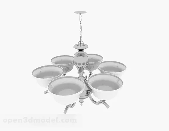 White Chandelier V5 3d model White Chandelier V5 3d model