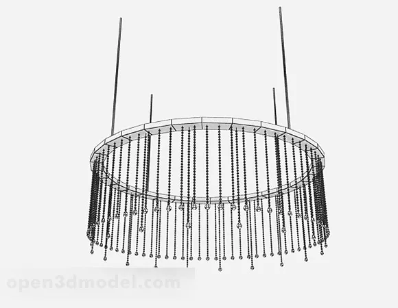 Black Round Frame Chandelier 3d model Black Round Frame Chandelier 3d model