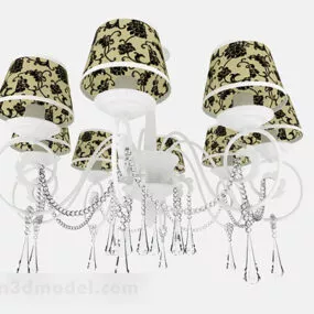 Yellow Vintage Home Chandelier 3d model