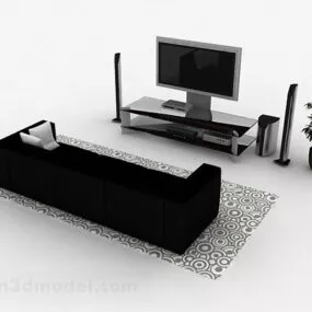 Home Tv With Sofa Set 3d model