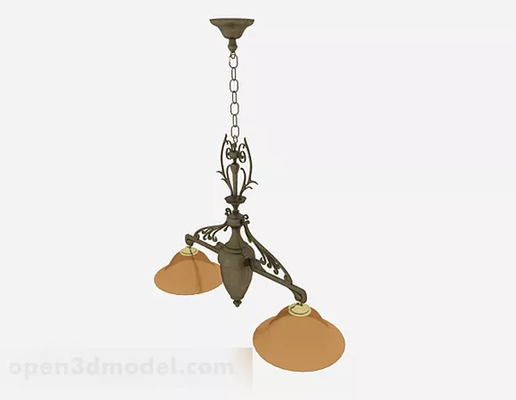 Retro Brown Chandelier 3d model Retro Brown Chandelier 3d model