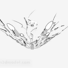 White Personality Chandelier 3d model