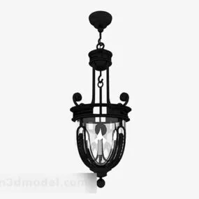 Black Chandelier Retro Design 3d model
