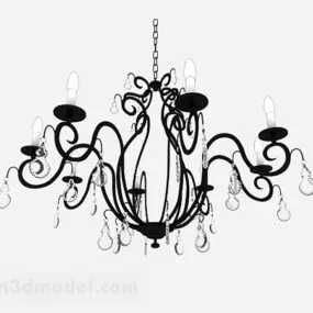 Classic Black Chandelier 3d model