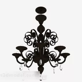 Black Chandelier Classic Decor 3d model