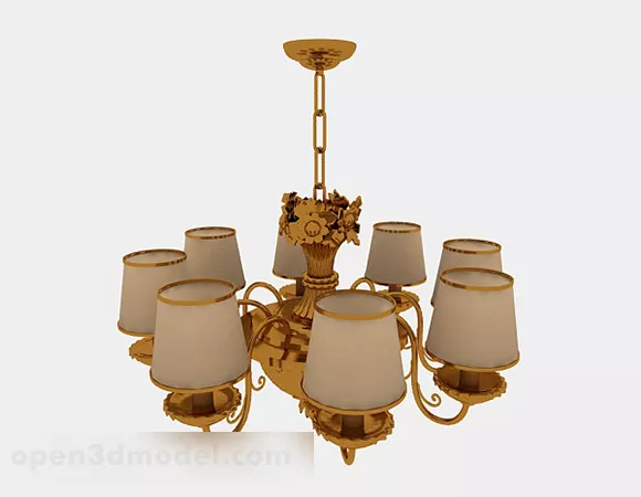 European Brown Chandelier V2 3d model European Brown Chandelier V2 3d model