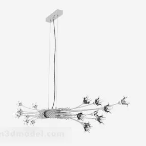 Flower Shape White Chandelier 3d model