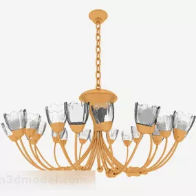 Yellow Chandelier V3 3d model