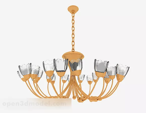 Yellow Chandelier V3 3d model Yellow Chandelier V3 3d model
