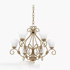 Classic Style Brown Chandelier 3d model
