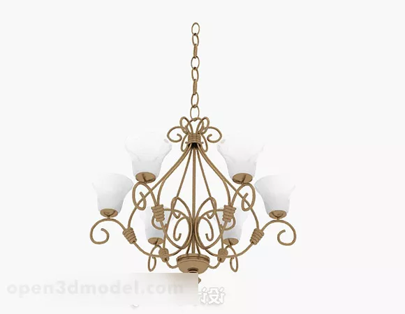 Classic Style Brown Chandelier 3d model Classic Style Brown Chandelier 3d model