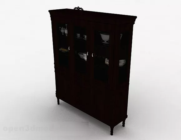 Brown Wooden Cabinet V2 3d model Brown Wooden Cabinet V2 3d model