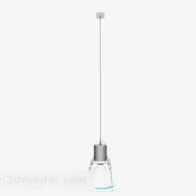 White Hanging Silver Chandelier 3d model