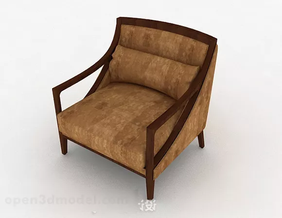 Brown Leather Single Sofa 3d model Brown Leather Single Sofa 3d model