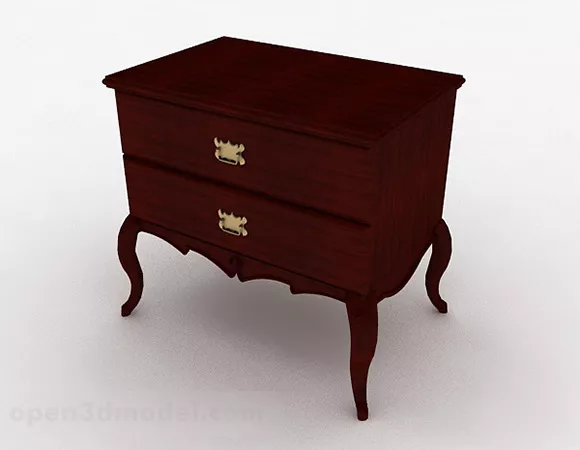 Brown Wooden Bedside Table V3 3d model Brown Wooden Bedside Table V3 3d model