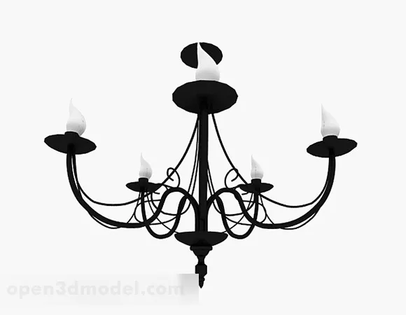 Black Chandelier V4 3d model Black Chandelier V4 3d model