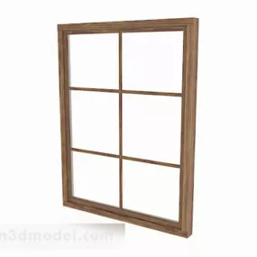 Brown Wooden Lattice Window V1 3d model
