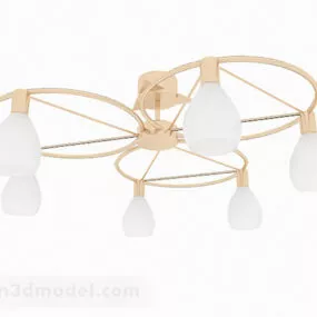Curved Brass Chandelier 3d model