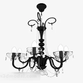 European Classic Flower Shape Chandelier 3d model