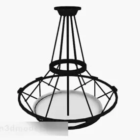 Black Chandelier Iron Decor 3d model