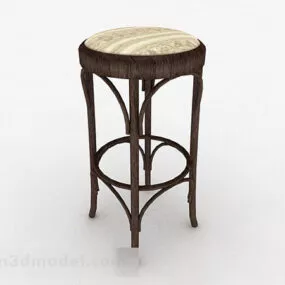 Wooden Round Bar Stool 3d model