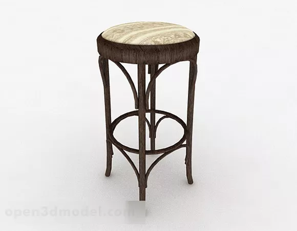 Wooden Round Bar Stool 3d model Wooden Round Bar Stool 3d model