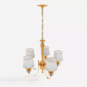Home Yellow Chandelier 3d model