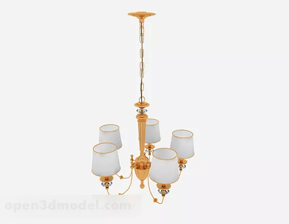 Home Yellow Chandelier 3d model Home Yellow Chandelier 3d model
