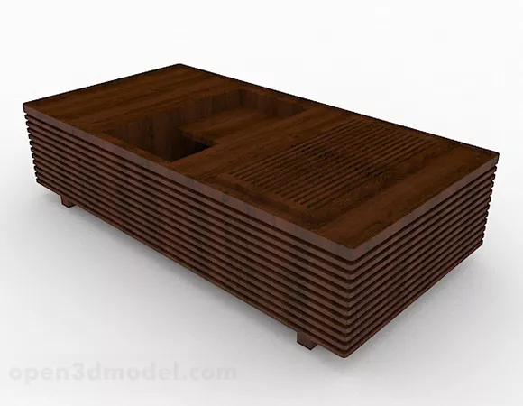 Brown Wooden Coffee Table V3 3d model Brown Wooden Coffee Table V3 3d model