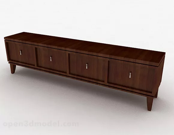 Dark Brown Wooden Tv Cabinet 3d model Dark Brown Wooden Tv Cabinet 3d model