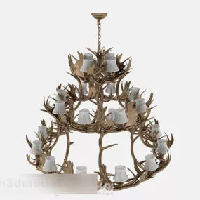 3 Layers Brown Chandelier 3d model