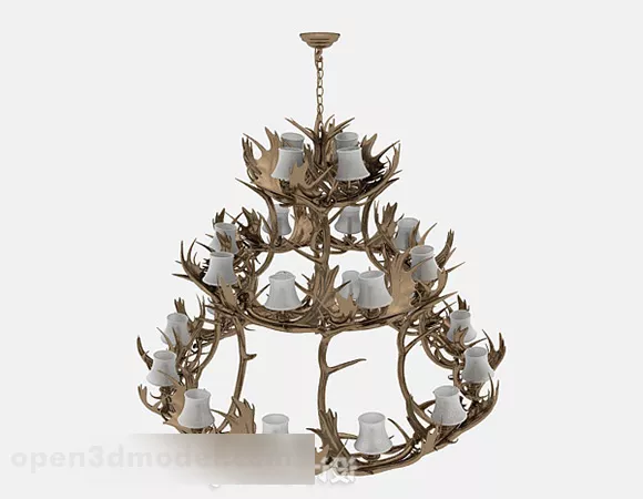 3 Layers Brown Chandelier 3d model 3 Layers Brown Chandelier 3d model