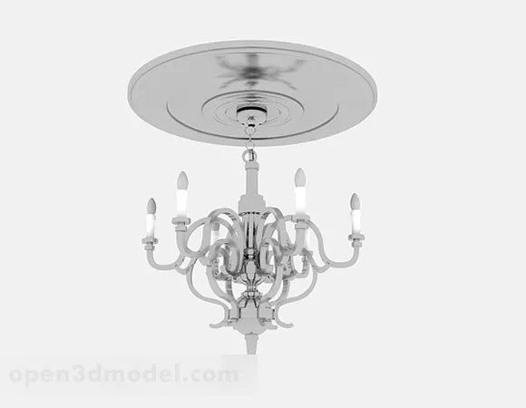 White Decoration Chandelier 3d model White Decoration Chandelier 3d model