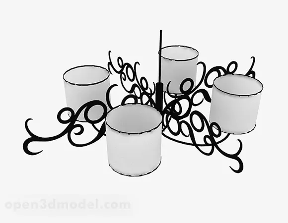 Black And White Chandeliers 3d model Black And White Chandeliers 3d model
