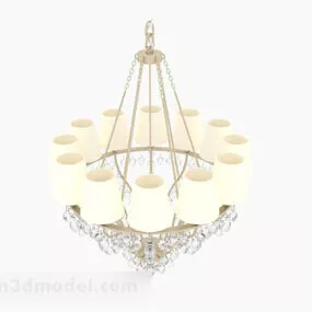 Yellow Chandelier V4 3d model