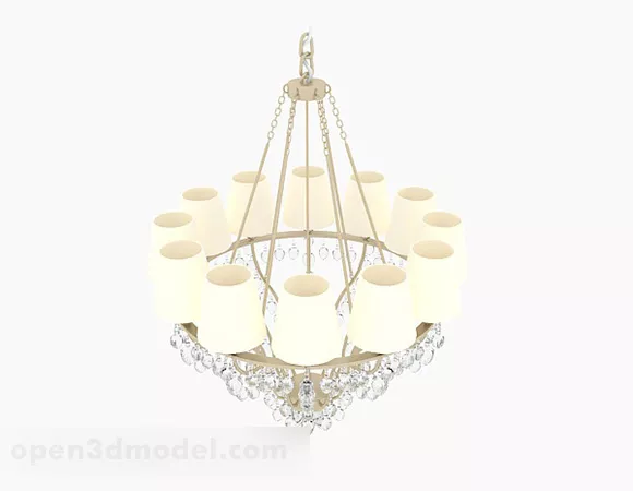 Yellow Chandelier V4 3d model Yellow Chandelier V4 3d model