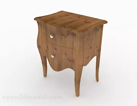 Brown Wooden Bedside Table V4 3d model Brown Wooden Bedside Table V4 3d model