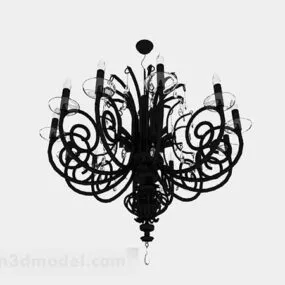 Black Chandelier Flower Shape 3d model