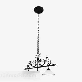 Black Decor Chandelier V1 3d model