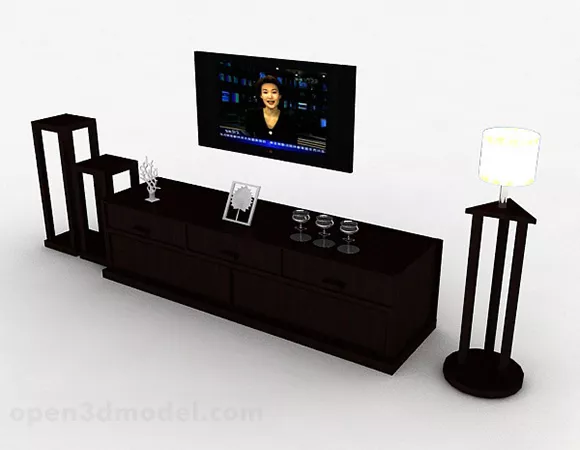 Black Wall Mounted Tv V1 3d model Black Wall Mounted Tv V1 3d model