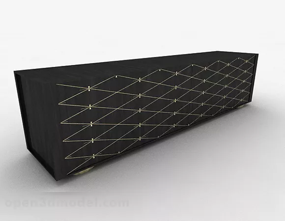 Black Tv Cabinet V1 3d model Black Tv Cabinet V1 3d model