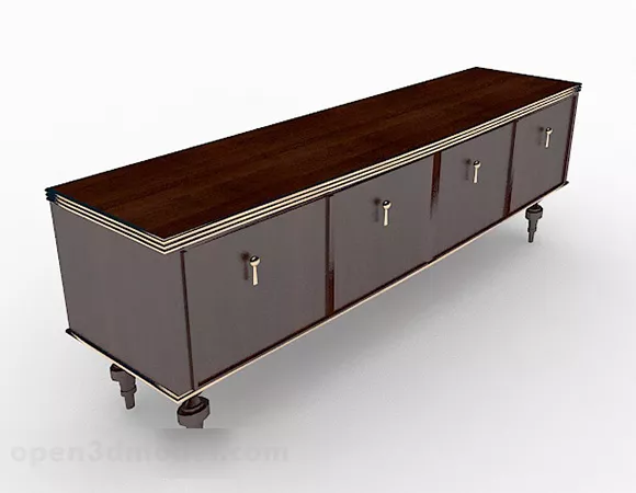 Classic Brown Wooden Tv Cabinet 3d model Classic Brown Wooden Tv Cabinet 3d model
