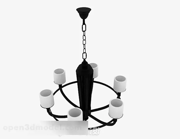 Western Style Black Chandelier 3d model Western Style Black Chandelier 3d model