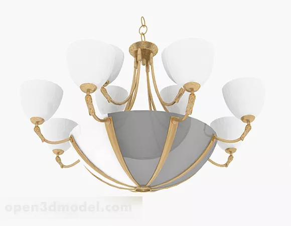 Home Brass Chandelier 3d model Home Brass Chandelier 3d model