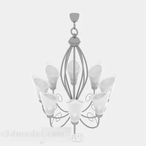 White Crystal Chandelier V2 3d model