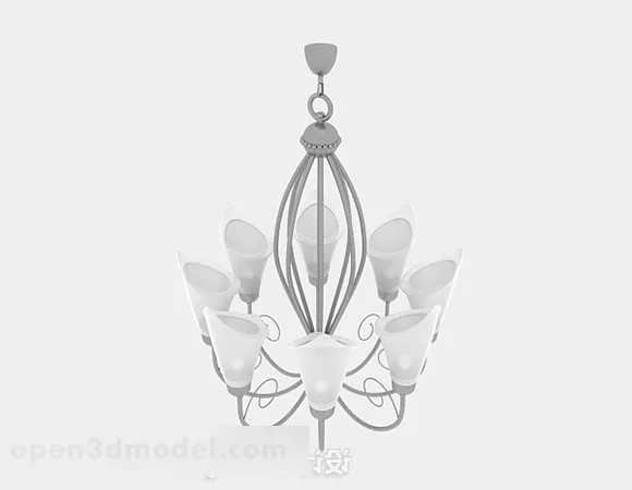White Crystal Chandelier V2 3d model White Crystal Chandelier V2 3d model