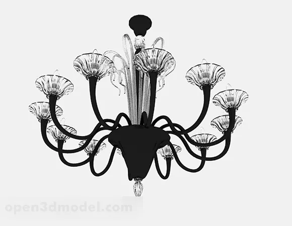 European Black And White Chandeliers V1 3d model European Black And White Chandeliers V1 3d model