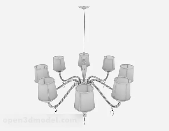 White Classic Chandelier 3d model White Classic Chandelier 3d model