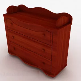 Brown Wooden Cabinet V6 3d model