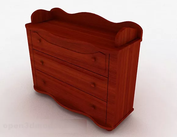 Brown Wooden Cabinet V6 3d model Brown Wooden Cabinet V6 3d model
